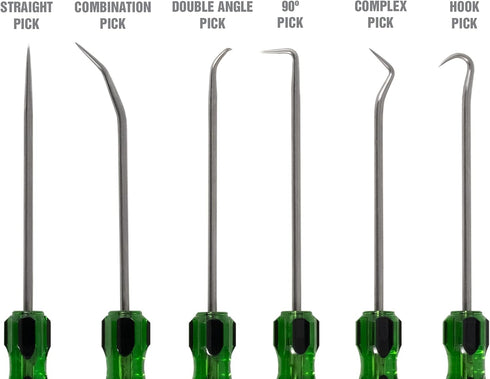 OEMTOOLS 26545 6 Piece Hook And Pick Set With Acetate Handle, Hook Tool And Pick Tool, Vehicle Pick And Hook Set, Pick Tool Set For Mechanics...