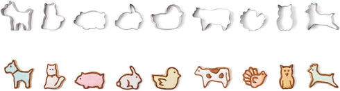 Fox Run Mini Animal Cookie cutters, 0.75 x 1.5 x 1 inches, Metallic...