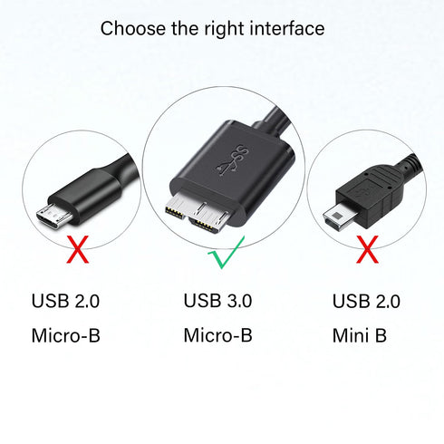 USB 3.0 Hard Drive Cable for Samsung Galaxy S5, Note 3, Note Pro 12.2, USB Hub Seagate FreeAgent, WD Western Digital My Passport, Toshiba Canvio F...