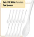 BTaT- Tea Spoon, Set of 12, White Porcelain, Espresso Spoons, Ceramic Spoon, Ceramic Spoons, Ceramic Teaspoon, Ceramic Spoons Small, Spoon for Tea...