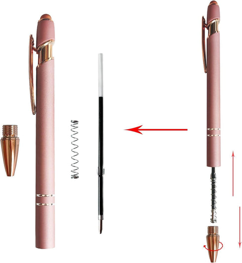 Aozora 15 Pack Ballpoint Pens Smooth Writing 2-in-1 Stylus Retractable Ballpoint Pen with Stylus tip, Office Decor Metal Stylus Pen for Touch Scre...