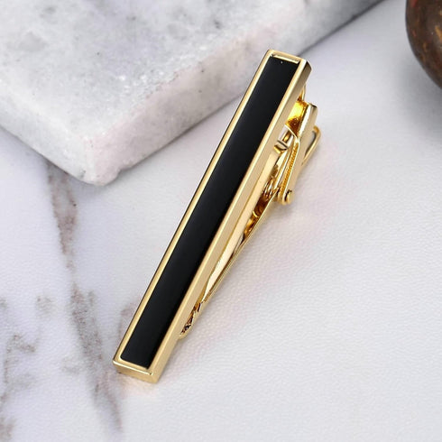 Tie Clip for Men Stainless Steel Tie Clip, Trumpet Tie Clips Gold/Silver Clip on Tie Jewelry Gift for Men...