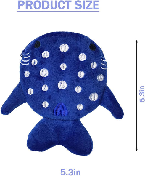 Shark Coin Purse Small Wallet for Women Cute Plush Cartoon Coin Pouch Cosmetic Items Bag for Headphones?coins?Banknotes and Lipstick (with Keychai...