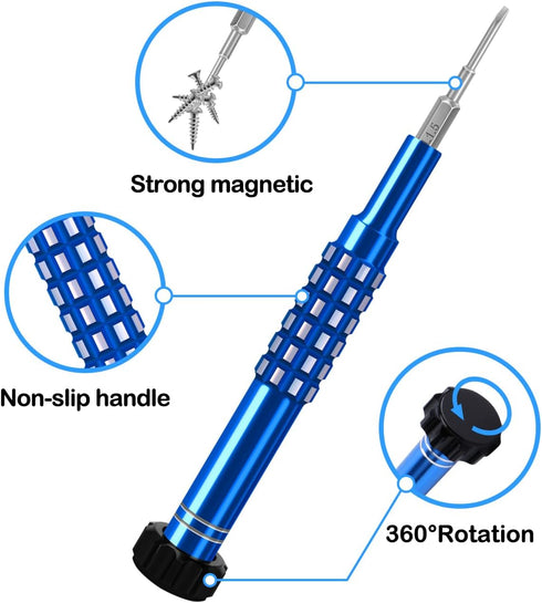 Small Phillips Screwdriver Set,Small Slotted Screwdrivers,Magnetic Repair Tool Kit, 15 Piece Precision Screwdriver Set for Computer,Laptops,Eyegla...