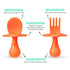 Grabease Baby Fork and Spoon Set for Babies & Toddlers - BPA-Free & Phthalate-Free Self-Feeding Cutlery - Orange Toddler Utensils...