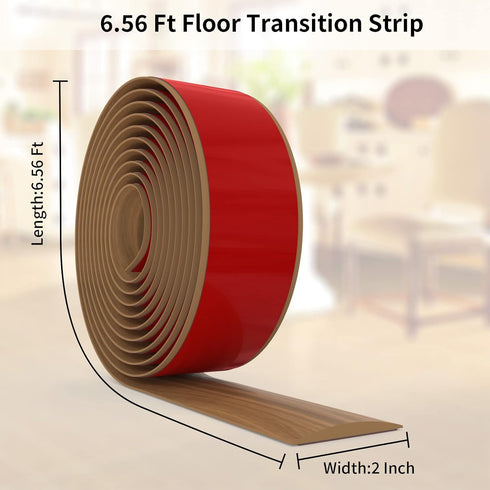 Floor Transition Strip Floor Cover Strips Self Adhesive, Carpet Transition Wood to Tile, 6.56Ft Strip Flooring Transitions Laminate, Vinyl Floor F...