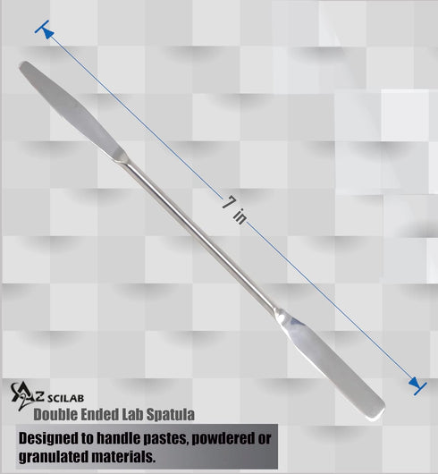 A2Z-DE003 Stainless Steel Double Ended Micro Lab Spatula Sampler, Round & Tapered Arrow End, 7" Length...