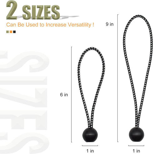 30 Pack Ball Bungee Cord, 6 Inch Heavy Duty Bungie Cord Balls Canopy Tarp Tie Down Bungee Balls for Camping, Tents, Cargo,Holding Wire and Hoses, ...