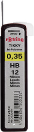 rOtring Replacement Leads for Tikky Mechanical Pencils, 0.35 mm, Hard Black (HB) (S0312410)...