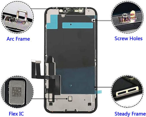 Brinonac for iPhone 11 LCD Screen Replacement Kit,6.1 inch 3D Touch Screen Display Digitizer Frame Assembly Set with Repair Tools,Adhesive and Tem...