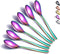 Rainbow Teaspoons, 6 Piece Spoons Silverware, Stainless Steel Small Spoons, Tea Spoons for Home, Kitchen or Restaurant, Dishwasher Safe (6.6 Inche...