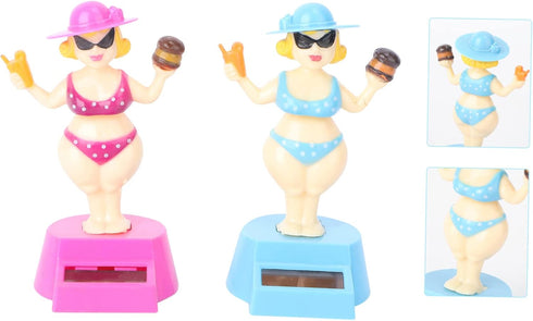 2pcs Girl Toys Bird Wall Decor Hawaiian Decorations Solar Dashboard Toys Car Dashboard Decoration Dancing Toy Solar Hula Girl Dashboard Bikini Pan...