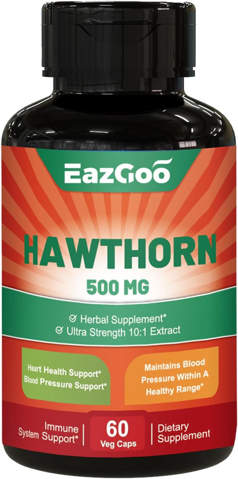 Hawthorn Berry Capsules-10:1 High Strength Extract from 5000mg Fresh Berries- Antioxidant, Circulation Support-Hawthorne Supplement with Hibiscus ...
