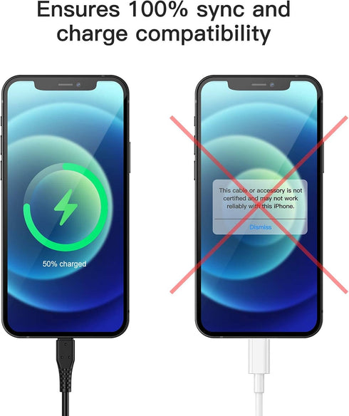 6ft iPhone Charger 5Pack,Lightning Cable 6 Foot, Long Charging Cord 6 feet Compatible with Apple iPhone 11/Pro/Max/SE/X/XS Max/XR/8/8 Plus/iPad/iP...