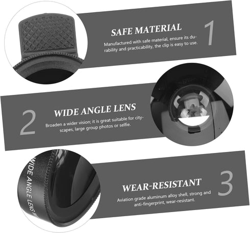 External Camera Mobile Phone Lens 2 in 1 Camera Lens Macro Lens Clip Professional Macro Lens Clip Lens Macro Lens with Universal Clip Optical Glas...
