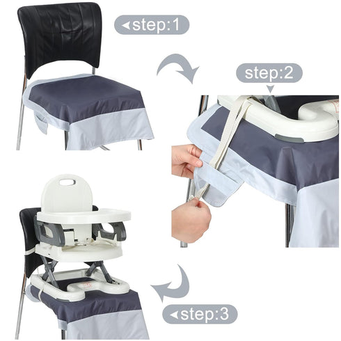 2 Pcs Extra Large High Chair Cover Chair Protector Gray Dining Chair Protector Replacement Booster Seat Cover for Baby Toddlers Infants Booster Hi...
