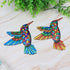 2Pcs Art Hummingbird Home Decor Wall Art Hanging Hardware Handicraft Pendant Metal Wall Art Decor Garden Decoration Orange Blue...