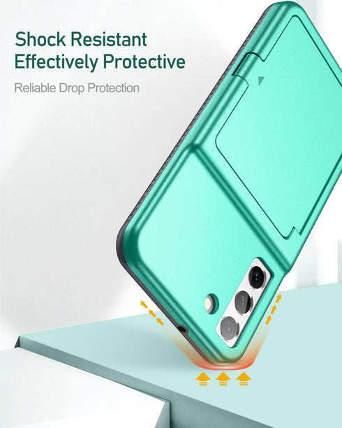 WeLoveCase Samsung Galaxy S22 Plus Case Wallet Case with Credit Card Holder & Hidden Mirror, All-Round Protection Shockproof Phone Cover Designed ...