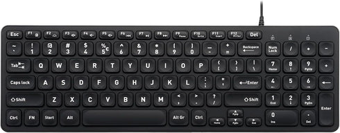 Perixx PERIBOARD-333B Wired Backlit USB Keyboard- X Type Scissor Keys - Compact 14.25x4.57 Inches - Big Print Letters - White Backlit - US English...