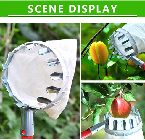 Fruit Picker Head Basket, Fruits Catcher Farm Labor-Saving Fruit Picking Tools, Fruit Picking Tools for Harvest Picking Cherry, Pear and Peach (Si...