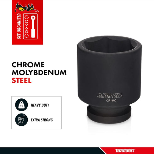 Teng Tools 24MM 1/2 Inch Drive DIN 6 Point Metric Short Reach Stubby Chrome Molybdenum Impact Socket | Low Profile | Mechanic Tool | Hand Tool - 9...