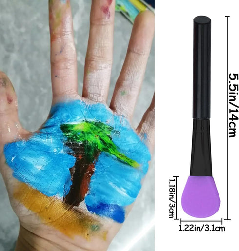 12 Pcs Silicone Applicators Silicone Magic Brushes Ink Paints Blending Brushes Reusable Silicone Epoxy Resin Applicator Sticks for DIY Painting Mi...