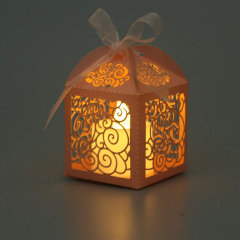 KPOSIYA 100 Pack Wedding Favor Boxes Laser Cut Boxes Party Favor Box Small Gift Boxes Lace Candy Boxes for Wedding Bridal Shower Baby Shower Birth...