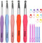 Weabetfu Large Size 6.5mm(K)/7.0mm/8.0mm(L)/9.0mm(M)/10.0mm(N/P) Crochet Hooks,Extra Long Crochet Hook for Arthritic Hands,Ergonomic Grip Soft Han...