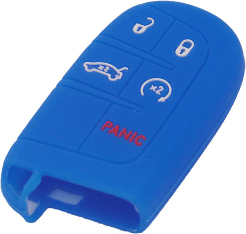 LemSa 2Pcs Rubber Silicone Key Fob Case Cover Bag for Jeep Grand Cherokee,fit for Dodge Challenger Charger Dart Durango Journey,fit for Chrysler 3...