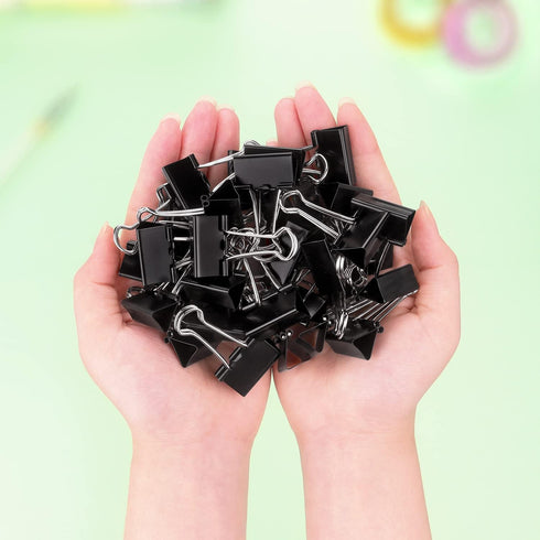 ZZTX Black Binder Clips Paper Clamps Clips Small Size, 1.0 Inches, 36 Pack...
