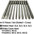 Long Slotted Head and Cross Phillips Screwdriver Bit Sets with 1/4 Inch Hex Shank 4 inch Lenght 4pcs Slotted Head and 6pcs Philips Cross Head Scre...