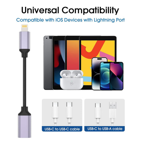TechMatte USB C to Lightning Cable Adapter, 4 inch 27W PD Fast Charging Compatible with iPhone/iPad/iPod/AirPods, 1 Pack...