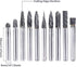 10pc Tungsten Carbide Burr Set 1/4" Shank Double Cut Rotary Cutting Burr Set Die Grinder Bits for Steel Metal Wood Woodworking Carving, Polishing,...