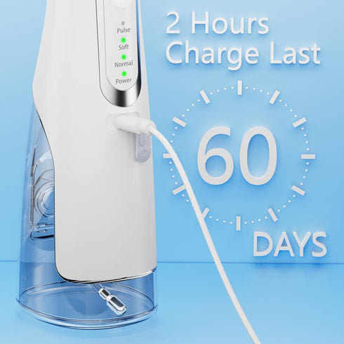 Water Flossers for Teeth - 310ML Tank USB Rechargeable Dental Flosser, IPX7 Waterproof 4 Modes & 4 Jet Tips Portable Dental Oral Irrigator for Tra...