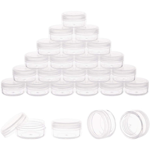 Tiny Cosmetic Containers, 3 Gram 25Pcs Sample Containers with Lids, BPA Free Clear Sample Jars for Makeup, Lotion, Eye Shadow, Powder, and Lip Bal...