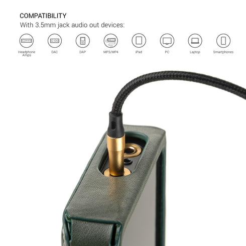 MEZE AUDIO | 1.2m Cable with Mic & Remote for 99 Classics Walnut Gold | 3.5 mm Male to Dual TS Mono 3.5mm Male Connector Plug | Kevlar Reinforced ...