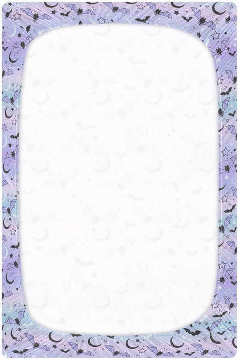 Fitted Crib Sheets for Boys Girls, Bats on The Starry Sky Soft Breathable Mattress Cover for Standard Crib & Toddler Bed Mattress, 52 * 28 in....