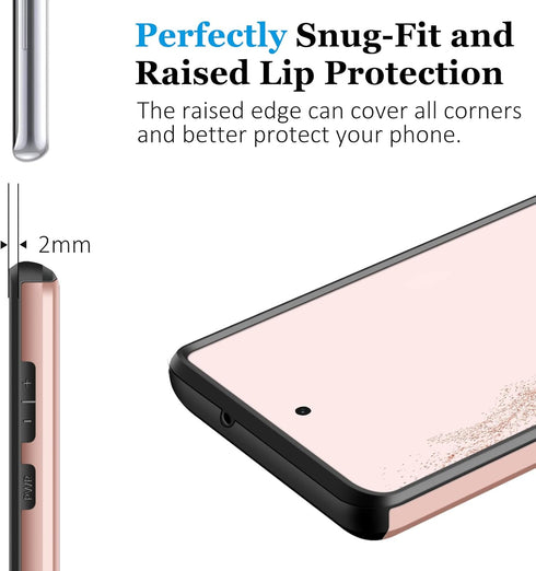 SAMONPOW Compatible with Samsung Galaxy S22 Case with Card Holder Wallet Case Shockproof Silicone TPU Hard PC Dual Layer Protective Case Compatibl...