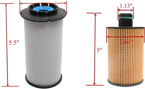 iFJF 68235275AA Fuel Filter and 68229402AA Oil filter Replacement for Ram 1500 2014-2019 3.0L V6 EcoDiesel Engine Replaces 68109834AA WF10245...