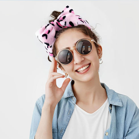 5Pcs Spa Headband and Mask Brushes Set, Makeup Facial Face Wash Towel Fluffy Microfiber Bath Headband Skincare Headbands Head Bands for Washing Fa...