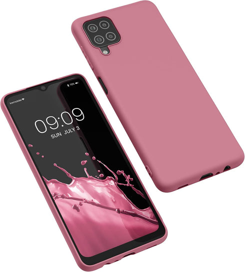 kwmobile Case Compatible with Samsung Galaxy A12 Case - Soft Slim Protective TPU Silicone Cover - Dark Rose...