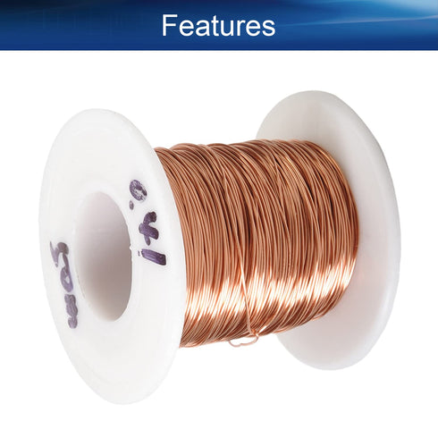 Heyiarbeit 25 AWG Magnet Wire Enameled Copper Wire Enameled Magnet Winding Wire 164 ft 0.0161" Diameter Temperature Rating 155? Magnetic Coil for ...
