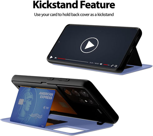 GOOSPERY for Galaxy S21 Ultra 6.8"(2021) Card Holder Wallet Case, Easy Magnetic Door Closure Protective Dual Layer Bumper Sturdy Phone Back Cover ...