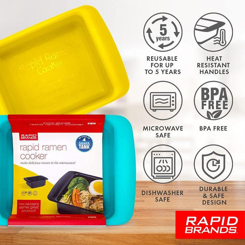 Rapid Ramen Cooker | Microwavable Cookware for Instant Ramen | BPA Free and Dishwasher Safe | Perfect for Dorm, Small Kitchen or Office | Black...