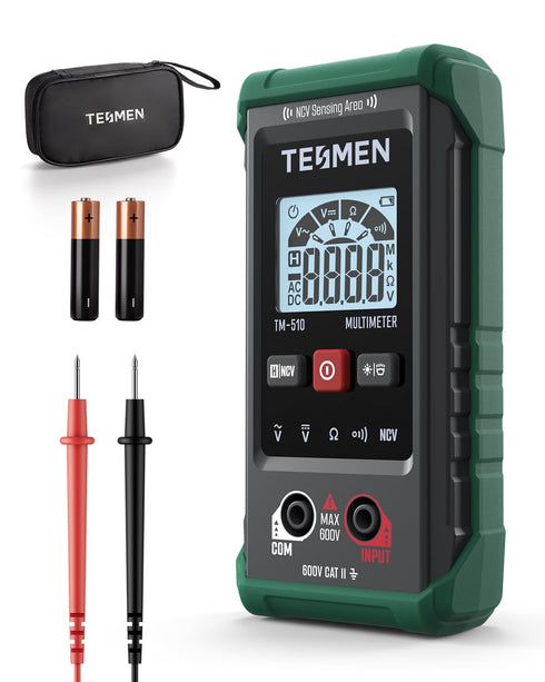 TM-510 Digital Multimeter, 4000 Counts, Smart Measurement, Auto-Ranging Voltmeter; Voltage Tester with Non-Contact Voltage Function, Measures AC/D...