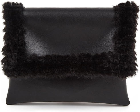 Envelope Clutch Bag, Elegant Party Handbag for Women, Faux Leather Evening Bag, Black...
