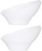 PLASTICPRO Disposable Angled Plastic Bowls Round Medium Serving Bowl, Elegant for Party's, Snack, or Salad Bowl, White, Pack of 4...
