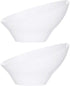 PLASTICPRO Disposable Angled Plastic Bowls Round Medium Serving Bowl, Elegant for Party's, Snack, or Salad Bowl, White, Pack of 4...