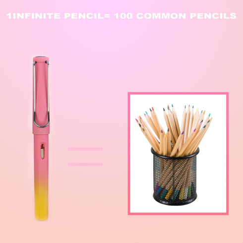 6 PCS Infinity Pencil with Pencil Case and Eraser, Infinity Eternal Pencils, Everlasting Pencils with 6 Replaceable Nibs for Writing Drawing Stude...