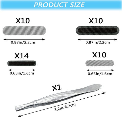 44 Pack Mesh Anti Dust Proof Adhesive Net Sticker with Tweezers, Speaker Dustproof Cover Kit Protects Charging Compatible with iPhone 15 14 13 12 ...
